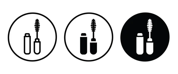 Ouvrir Tube Icône Mascara Maquillage Brosse Cils Icône Récipient Bouton — Image vectorielle