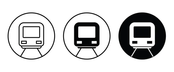 Vonat metró Vasúti rakomány, metró ikon gomb, vektor, jel, szimbólum, logó, illusztráció, szerkeszthető stroke, lapos design stílus elszigetelt fehér — Stock Vector