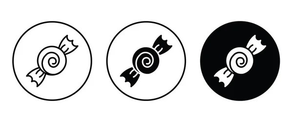 Dolci, pulsante icona caramelle, vettore, segno, simbolo, logo, illustrazione, tratto modificabile, stile design piatto isolato su bianco — Vettoriale Stock
