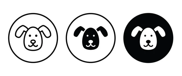 Icono de cabeza de perro, botón de perro, vector, signo, símbolo, logotipo, ilustración, carrera editable, estilo de diseño plano aislado en pictograma lineal blanco — Archivo Imágenes Vectoriales
