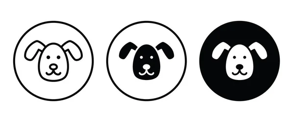 Hond hoofd pictogram, hond knop, vector, teken, symbool, logo, illustratie, bewerkbare slag, plat ontwerp stijl geïsoleerd op wit lineair pictogram — Stockvector