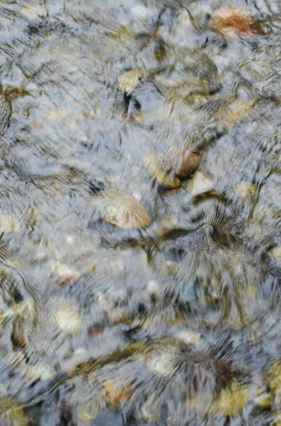 Egy Közeli Kép Egy Patakról Ami Víz Elmosódott Mozgását Mutatja — Stock Fotó