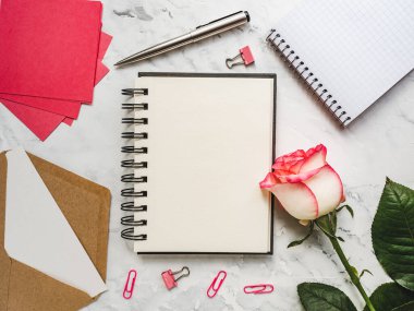 Parlak çiçekler ve tebrik mesajın için bir yer. Yakından bak, yukarıdan bak. İnsan yok. Tatil hazırlığı kavramı. Akrabalar, arkadaşlar ve meslektaşlar için tebrikler.