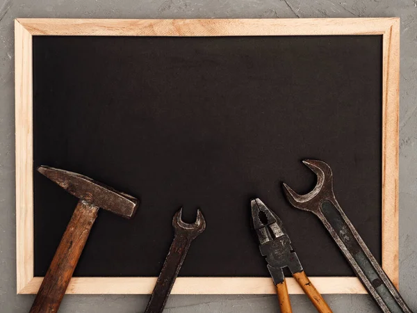 Hand Tools Lying Table View Close Preparing Celebration Congratulations Loved — Stock Photo, Image