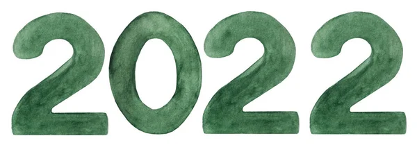2022 numaranın güzel suluboya çizimi. Tatil için hazırlanıyorum. Yakın plan, insan yok. Sevdikleriniz, akrabalarınız, dostlarınız ve meslektaşlarınız için tebrikler.