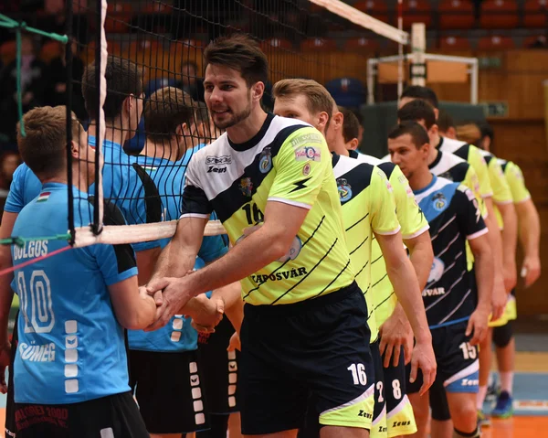 Partita di pallavolo indoor — Foto Stock