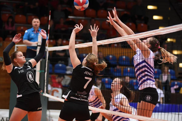 Indoor volleybal actie — Stockfoto