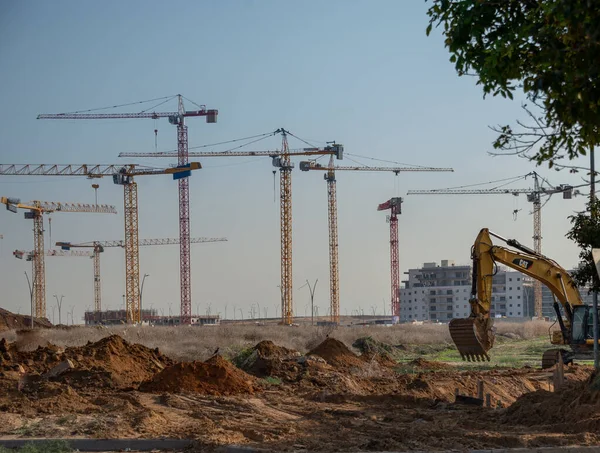 Byggarbetsplats För Ett Nytt Bostadsområde Ashkelon Stor Semesterort Södra Israel — Stockfoto