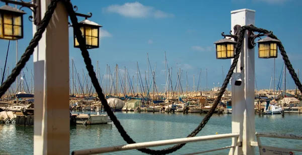 Een Favoriete Vakantieplek Voor Stedelingen Jachthaven Van Stad Israël Ashkelon — Stockfoto