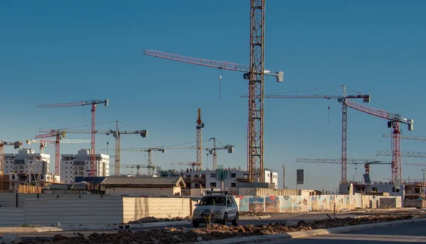 Storslagen Konstruktion Ett Bostadsområde Och Väg Semesterorten Ashkelon Södra Delen — Stockfoto