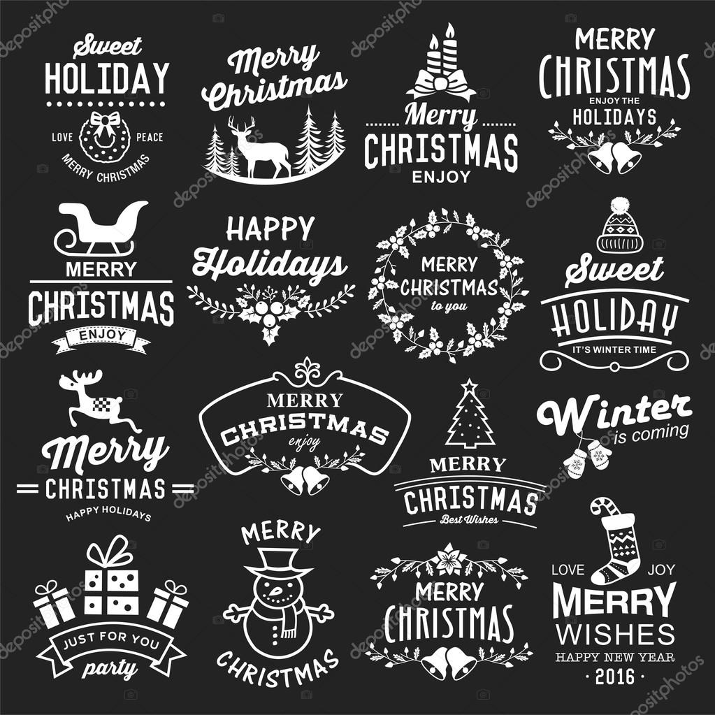 Christmas design elements, logos, badges, labels, icons, decoration and objects set.