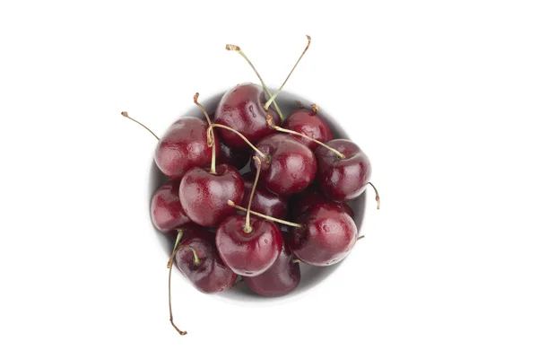 Red cherry in bowl — Stock Photo, Image