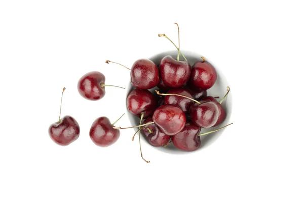 Red cherry in bowl — Stock Photo, Image
