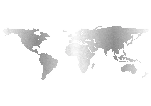 Peta Dunia Dengan Bulatan Persegi Dan Warna Abu Abu Vektor - Stok Vektor