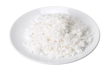 Olgun Hindistan cevizi et bir plaka üzerinde