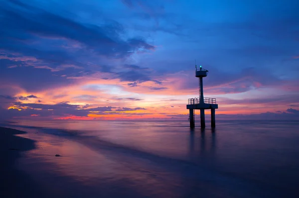 Depois do pôr-do-sol na praia — Fotografia de Stock