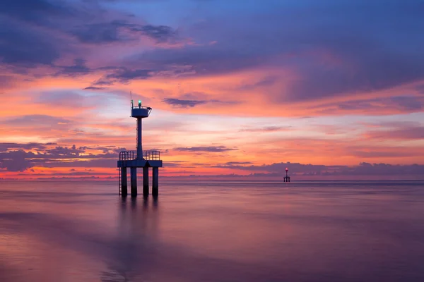 Depois do pôr-do-sol na praia — Fotografia de Stock