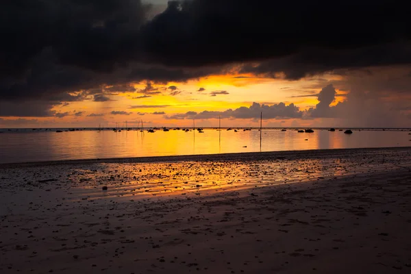 Depois do pôr-do-sol na praia — Fotografia de Stock