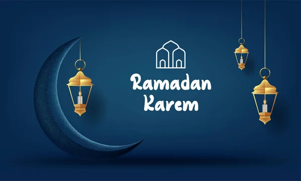 Ramadan Kareem Carte Vœux Fond Vectoriel Illustration — Image vectorielle