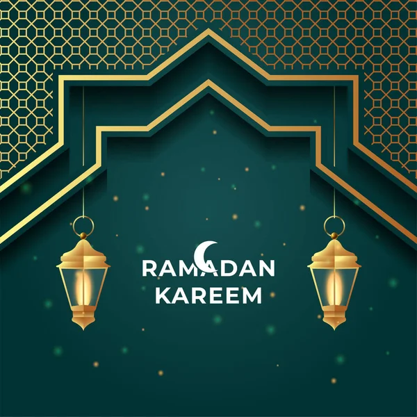 Ramadan Kareem Gratulationskort Bakgrund Vektor Illustration — Stock vektor