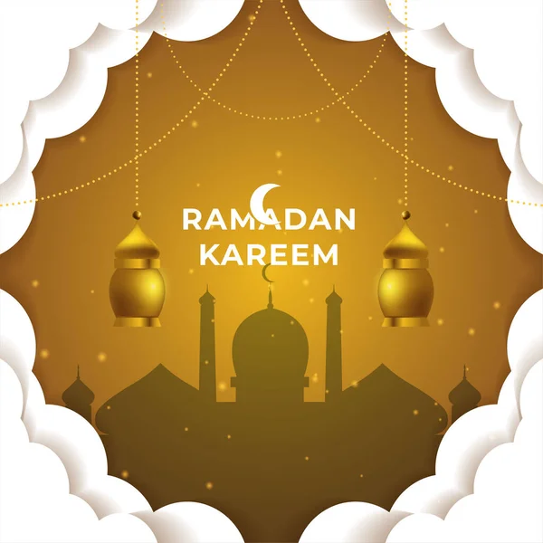 Ramadan Kareem Tebrik Kartı Arkaplan Vektör Illüstrasyonuname — Stok Vektör