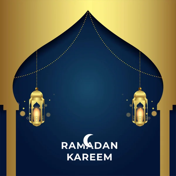 Ramadan Kareem Carte Vœux Fond Vectoriel Illustration — Image vectorielle