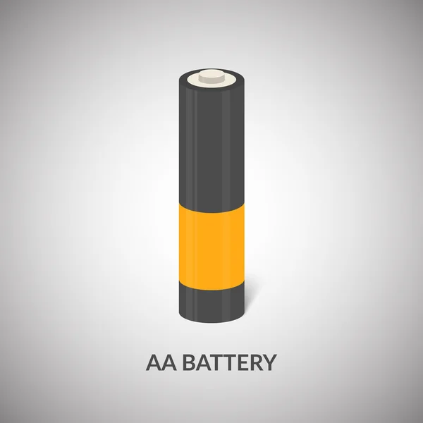 Ícone de vetor de bateria AA. Cilindro isolado AA bateria em estilo cartoon . —  Vetores de Stock