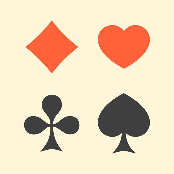 Spielkartensatz passt zu flachem Symbol-Logo, das auf dem Hintergrund isoliert ist. Vektorillustration — Stockvektor