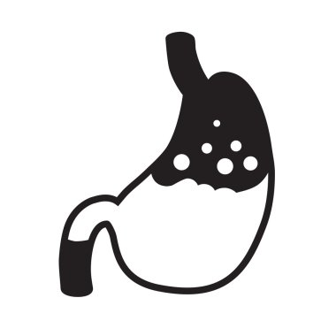 İnsan Asit mide vektör düz simgesi.