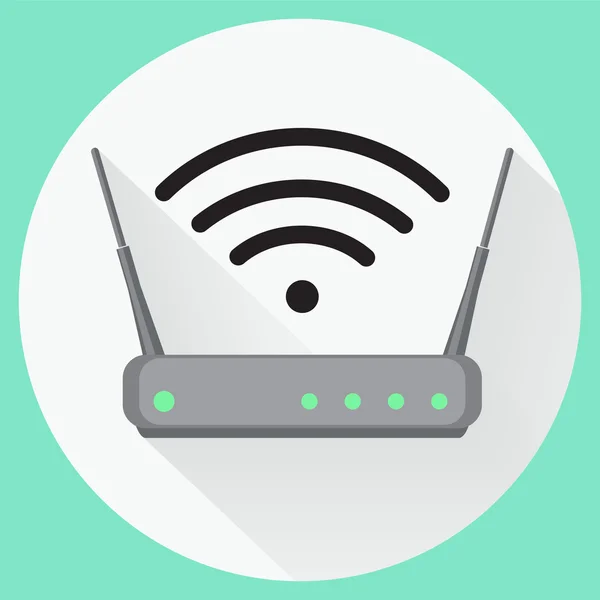 Routeur sans fil Wi-Fi icône web dans le style plat — Image vectorielle