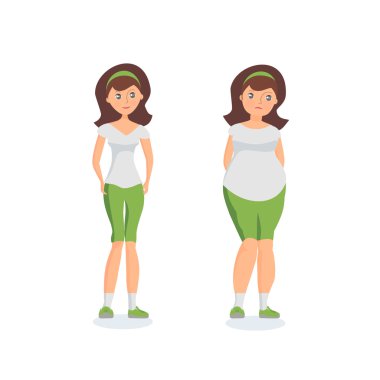 Karın ve atletik kız şişman kızla oluşturur