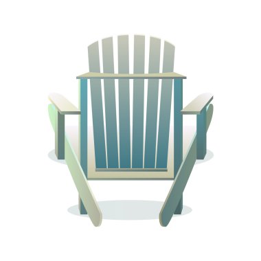 Adirondack wooden chair from the back clipart