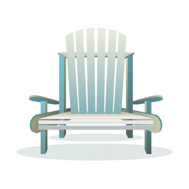 Adirondack wooden chair front clipart
