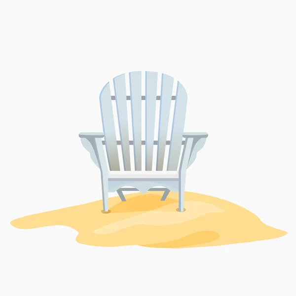 Adirondack chair standing on the yellow sand — Stock Vector