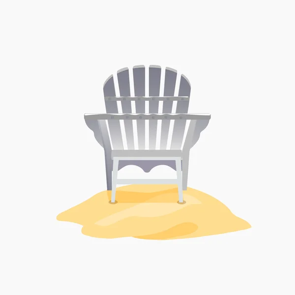 Adirondack sedia in piedi sulla sabbia gialla — Vettoriale Stock