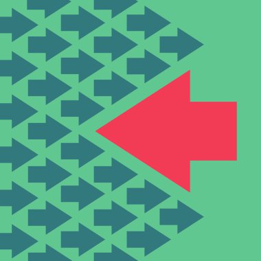 Akış karşı arrrow karşı ana hareket ediyor