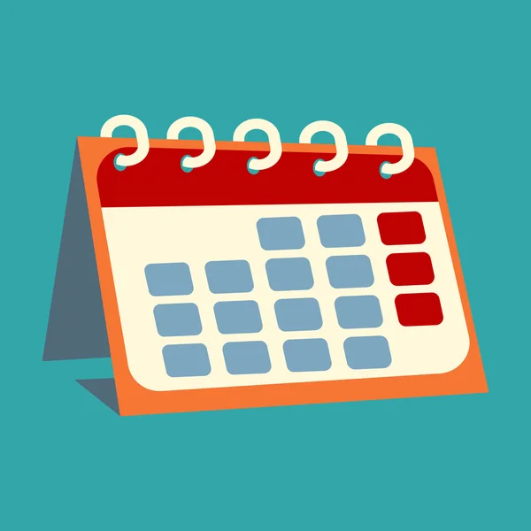 Documento de agenda, icono del calendario con un mes mostrado — Vector de stock