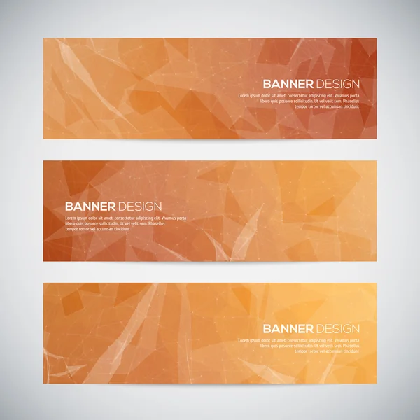 Banners com fundo geométrico triangular colorido abstrato — Vetor de Stock