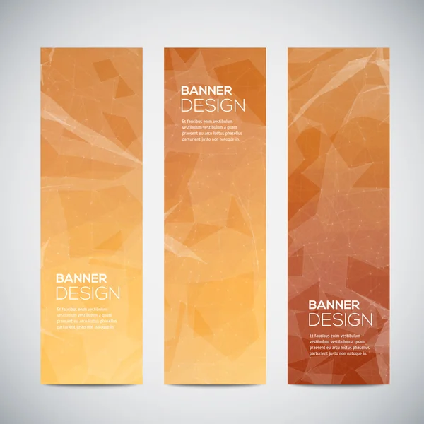 Banners met abstract kleurrijke geometrische achtergrond triangulated — Stockvector