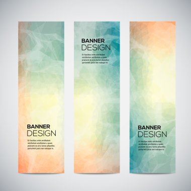 Geometrik arka plan afiş soyut renkli üçgene ile kaplı