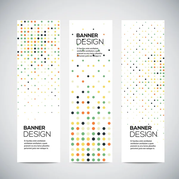 Banners with abstract colorful random geometric background — Stock Vector