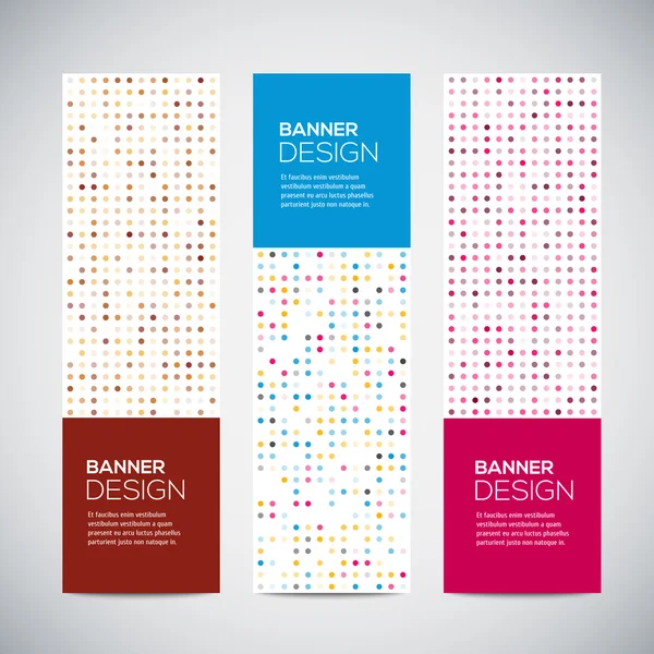 Banners met abstract kleurrijk triangulated bekleed geometrische achtergrond — Stockvector
