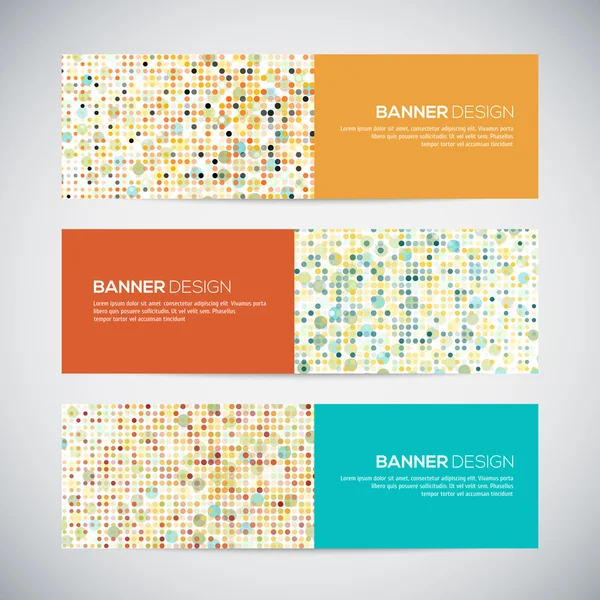 Banners con fondo geométrico triangulado colorido abstracto — Vector de stock