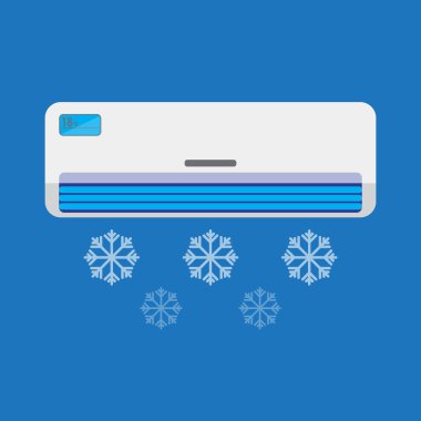 Klima ünitesi havayı soğuttu. Vektör çizimi.