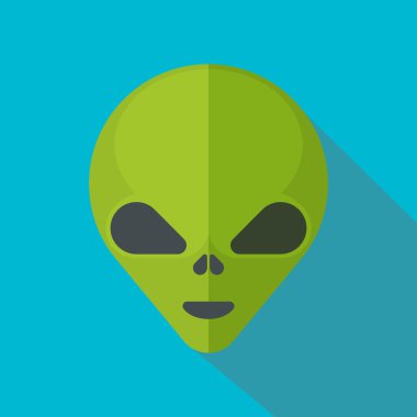 Yeşil çizgi film izole kafa yabancılar. Vektör çizim.