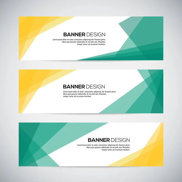 Banners com o fundo geométrico colorido abstrato —  Vetores de Stock