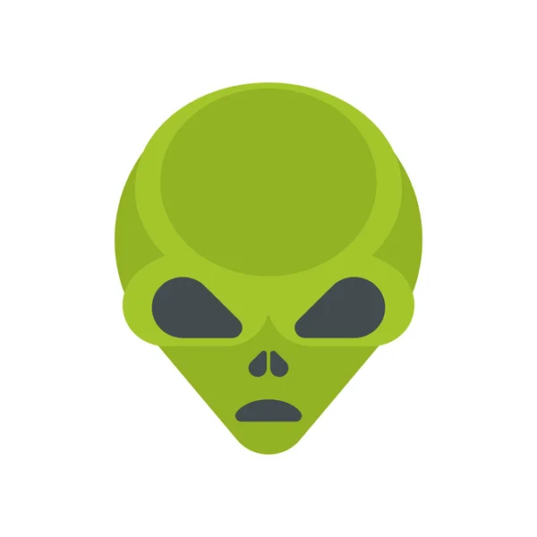 Gröna tecknade utomjordingar huvud isolerade. Vektor illustration. — Stock vektor