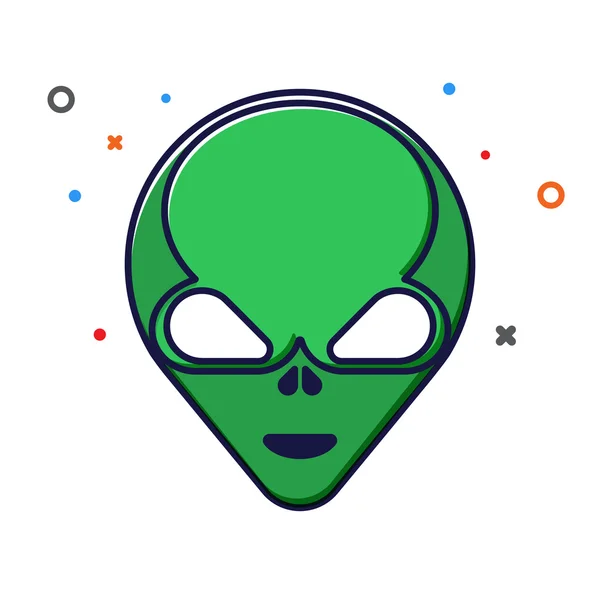 Cabeza de alienígenas de dibujos animados verdes aislados. Ilustración vectorial . — Vector de stock