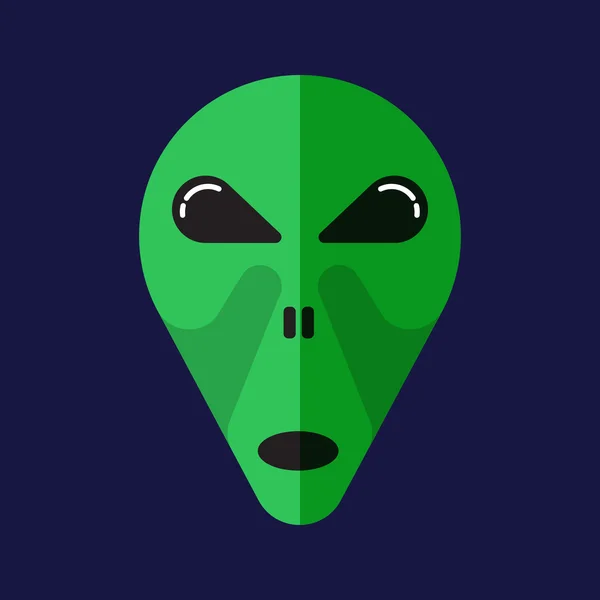 Zelená kreslená cizinci hlavu izolován. Vektorové ilustrace. — Stockový vektor