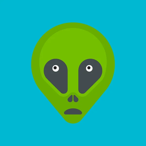 Gröna tecknade utomjordingar huvud isolerade. Vektor illustration. — Stock vektor